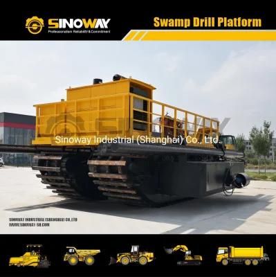 Custom Marsh Equipment Amphibious Swamp Drilling Buggy Platform with Jacking Spud Leg