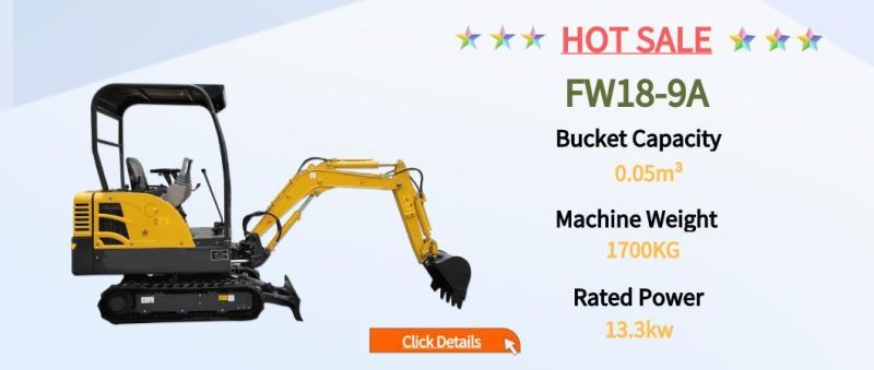 Environmental Protection Backhoe Single Bucket Hydraulic 2.5ton Small Crawler Excavator for Digging/Grabbing/ Drilling/Bulldozing