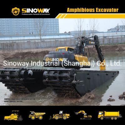 Dredging Excavator Manufacturer 40 Ton Marsh Excavator with Amphibious Pontoon