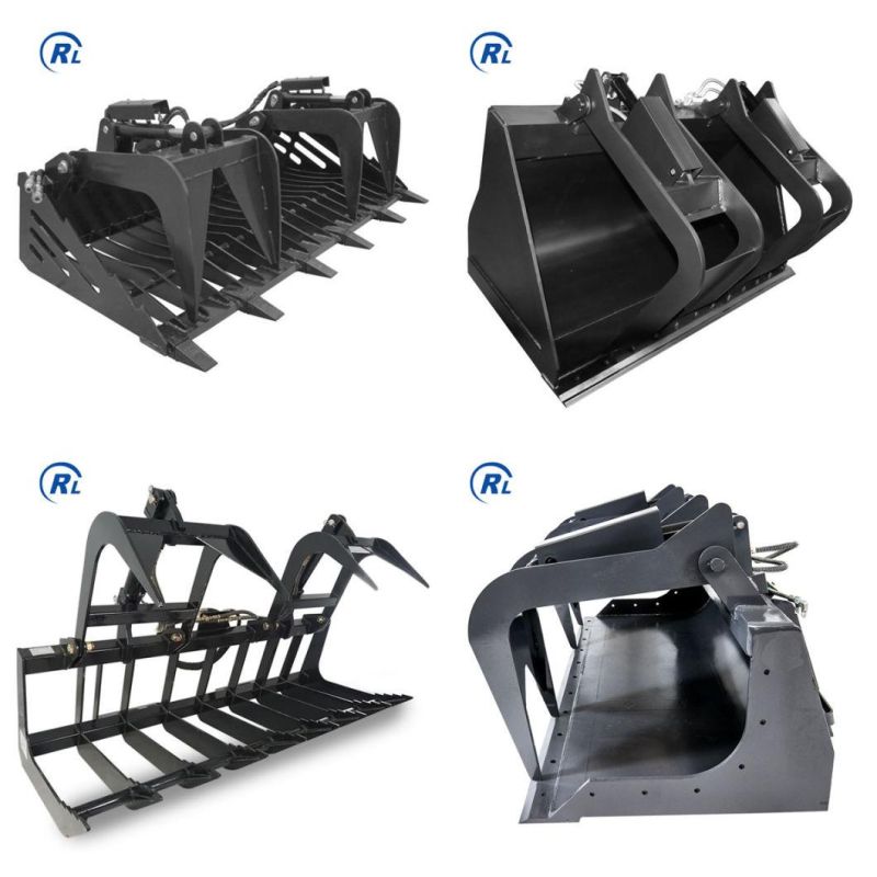 72" and 84" Skid Steer Grapple Bucket Attachment