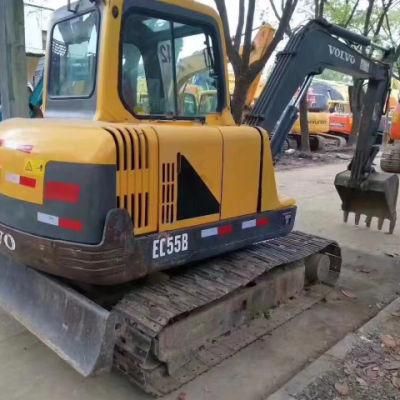 Mini Digging Machine Used High Performance Mini Crawler Excavator Volvo Ec55b in Good Condition Cheap Selling