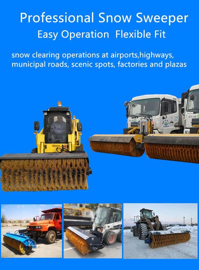 Municipal Construction Angle Broom Sweeper for All Brands Skid Steer Loader, Loader and Vehicle Road Sweeper, Snow Sweeper for Driveway