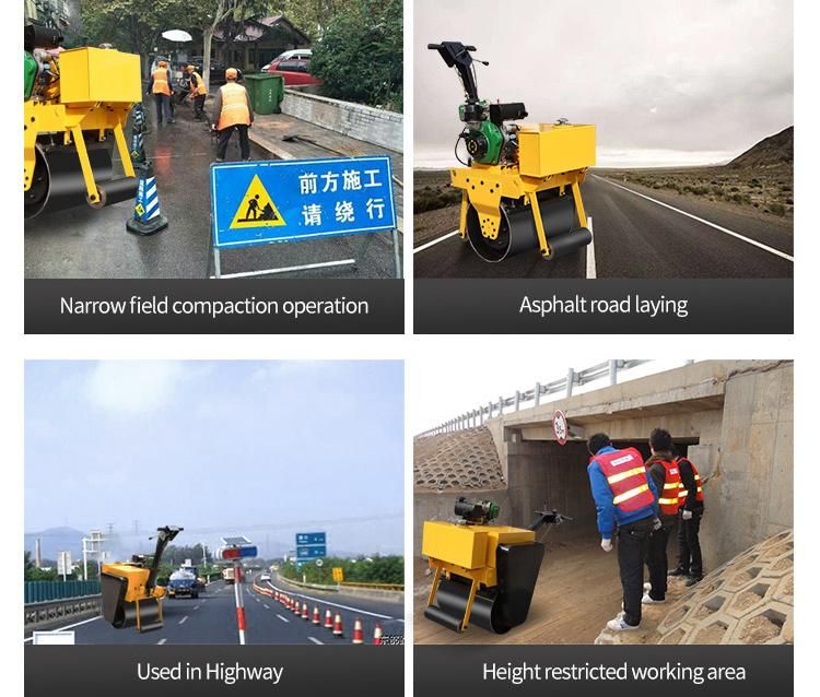 Widely Used Compacting Roller 420kg China Handrail Double Drum Road Roller for Railways Construction