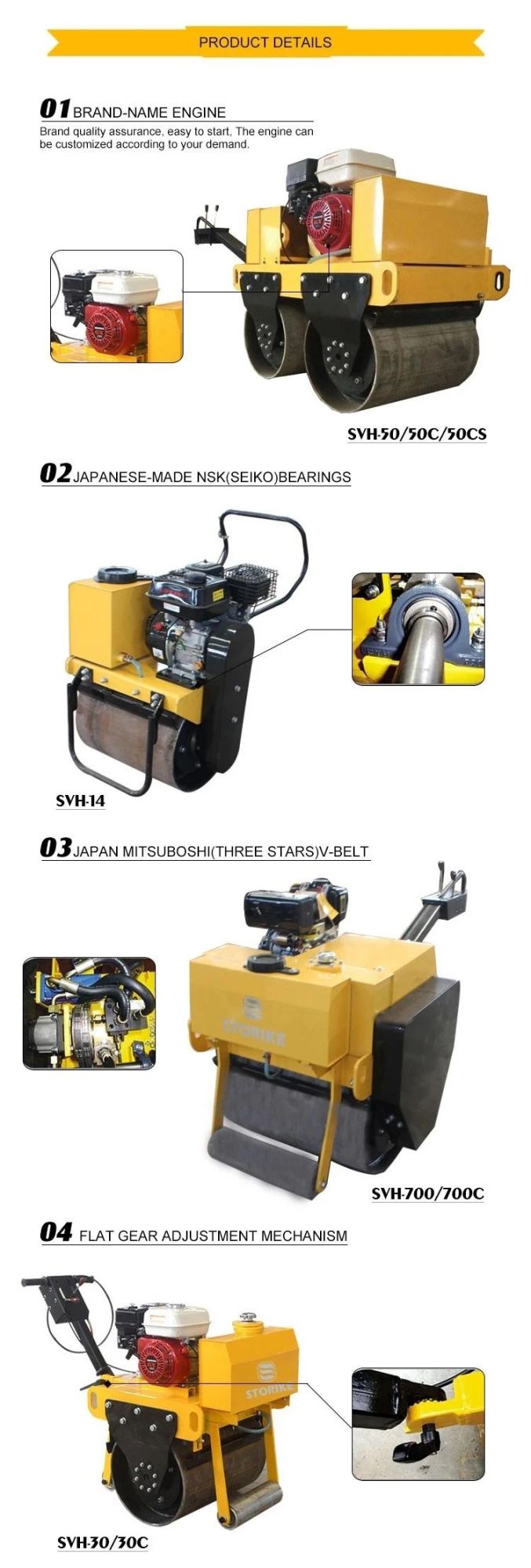 Walking Behind Single Drum Vibro Small Mini Road Roller Price for Sale