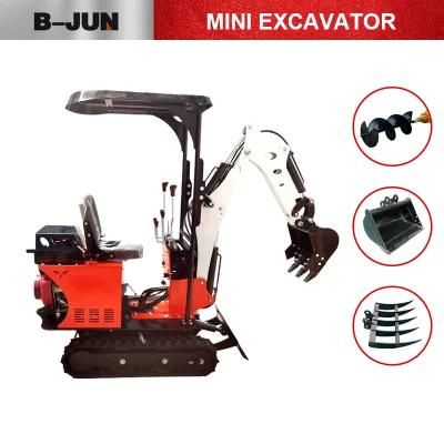 0.8 Ton Tree Planting Digging Machines Hole Digger Small Garden Excavator Mini Track Digger