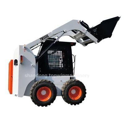 High Power Skid Steer Loader with 0.6m3 Bucket Sweeper/Gutter Brush/Wheel Saw/Blower