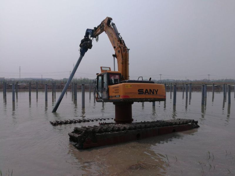 Deep Foundation Pile Driver Piling Drilling Equipment Using Auger and Excavator Bucket
