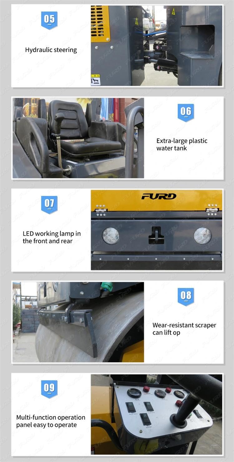 Hydraulic Compactor 4 Ton Double Drum Asphalt Road Roller for Sale Fyl-1400