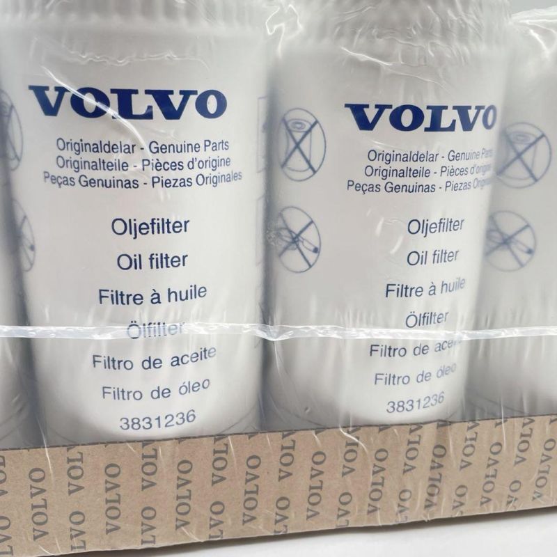 High Quality Oil Filter Use for Volvo Excavator, Part Number: 3831236