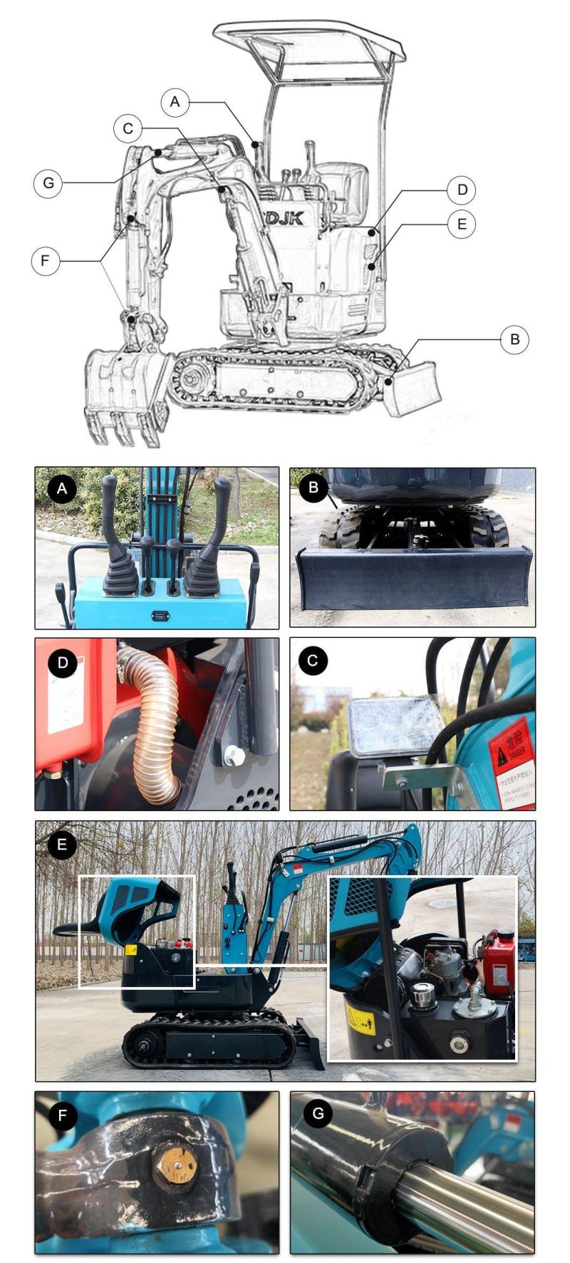 1 Tons Small/Micro Hydraulic Crawler Mini Backhoe Excavator Price