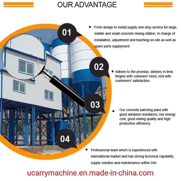 Ready Fixed Concrete Batching Mixing Plant with Cement Silo