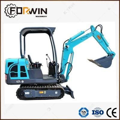 1.7 Ton Fw17-9 Mini and Compact Rubber Crawler Belt Track Excavators with CE for Sale