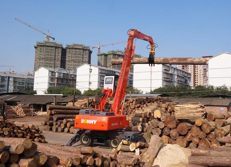 BONNY New BHW35-8 35 Ton Hydraulic Mobile Material Handler with Clamshell Grab/ Wood Grab/ Sorting Grab