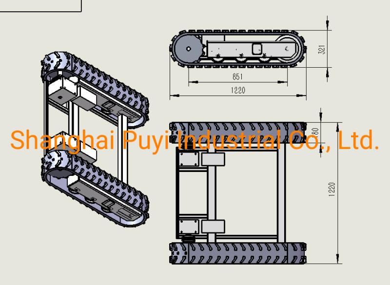Electronic Moving Chassis Rubber Track Crawler System 700kgs