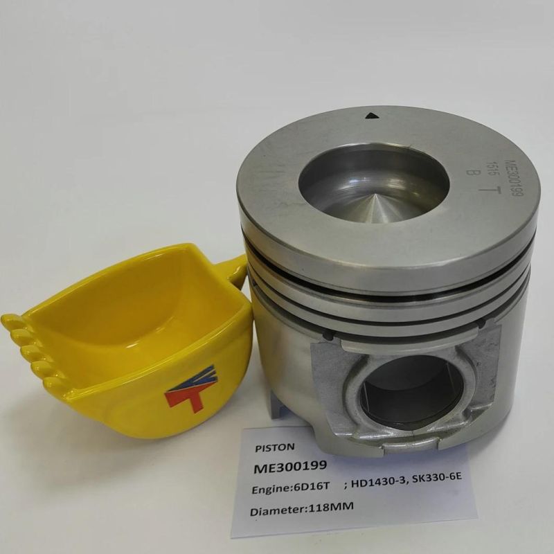 High-Performance Diesel Engine Engineering Machinery Parts Piston Me300199 for Engine Parts 6D16t HD1430-3 Sk330-6e Generator Set Diameter 118mm