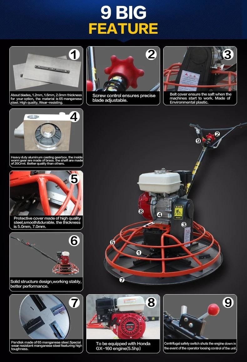 Gasoline Engine Concrete Trowel Machine for Sale