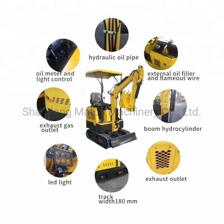 Hydraulic Mini Excavator 1500kg with Breaker, Auger, Ripper, Gripper