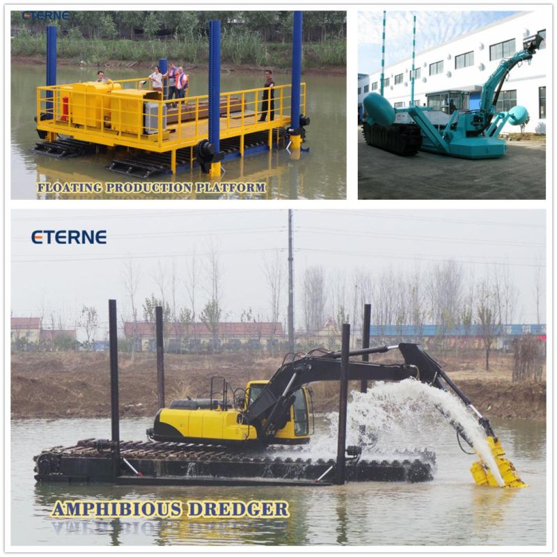 Hydraulic Amphibious Crawler Excavator Floating Excavator 30ton Dredging Excavator with Amphibious Pontoon for Swamp and Marsh