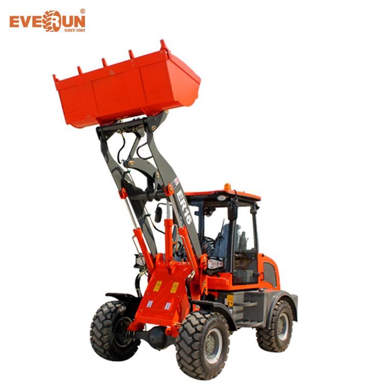 Everun Ce Approved 2020 Hot Sale Construction Machinery 1.6ton Er16 Mini Wheel Loader