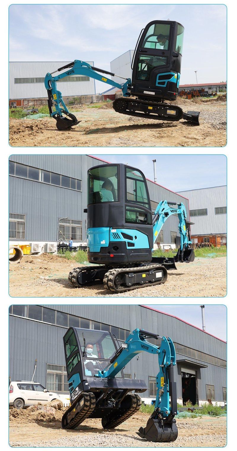 Cheap Price 2 Ton 0.04m3 Bucket Mini Crawler Excavator with Stretched Track Micro Bagger with Different Tools