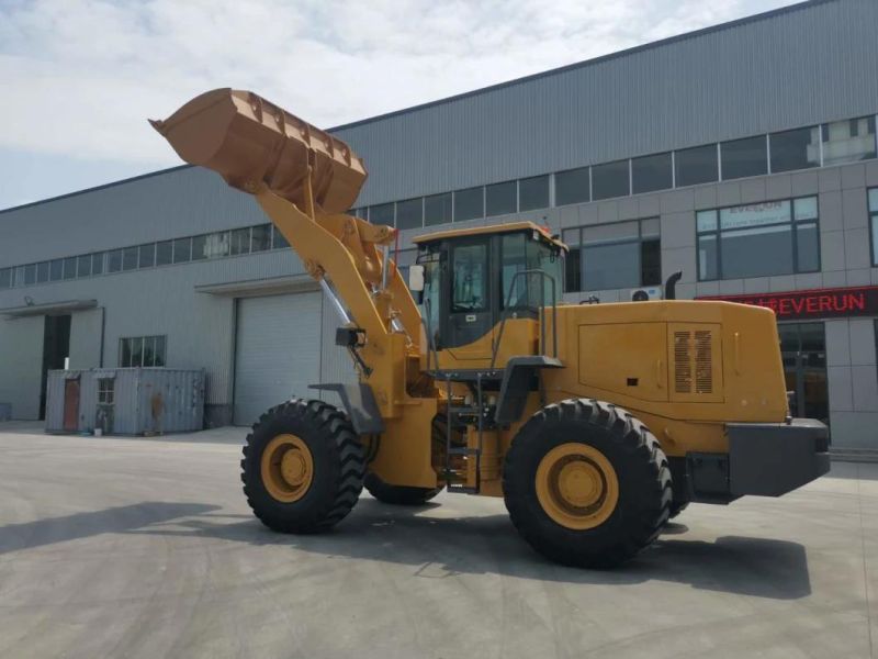 China CE EPA Everun Er50 5ton Construction Transmission Articulated Compact Wood Farm Bucket Cabin Garden Engine Front Wheel Loader 5 Ton for Sale