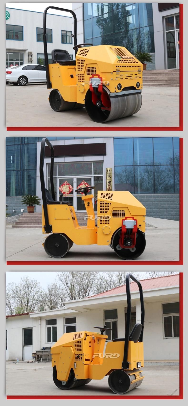 High Efficient 800kg Vibratory Riding on Double Steel Wheel Road Roller