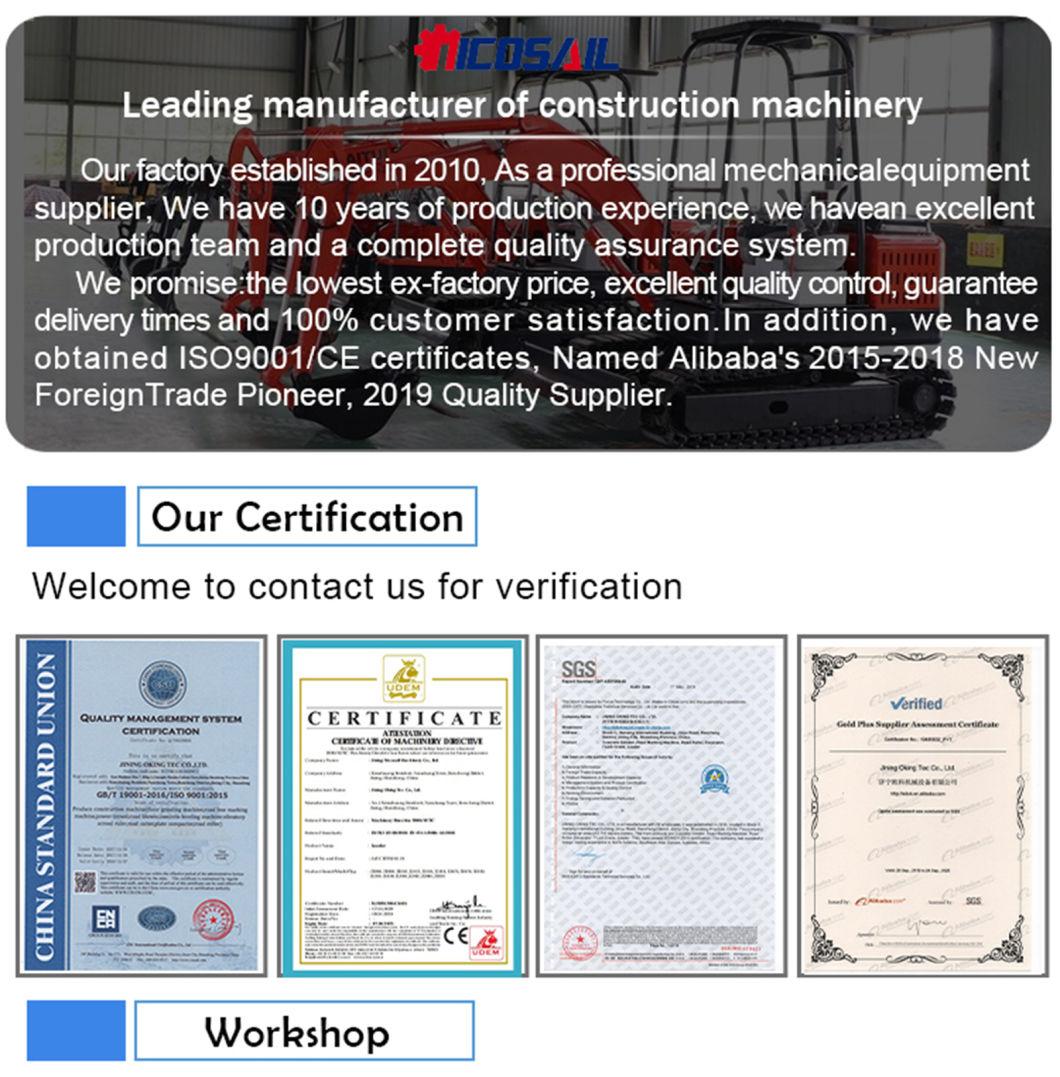 Accept Customized Crawler Excavator 1ton Excavator Bucket Price List