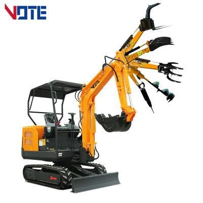 CE Chineses Mini Excavator 1 Ton Micro Small Digger with Rubber Track for Garden Construction Fast Delivery