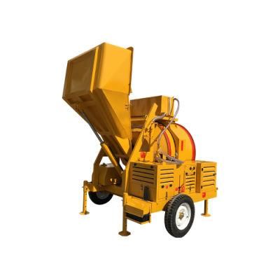 Diesel Engine Concrete Mixer with Hydraulic Hoist Hopper