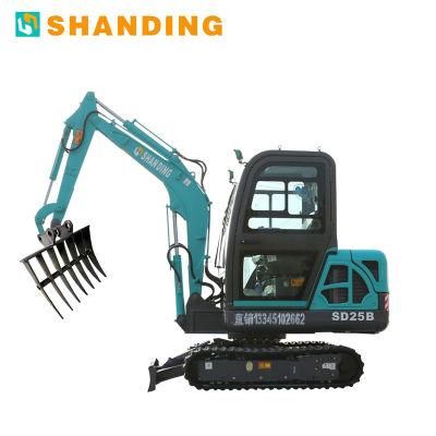 SD25b Chinese 1to 4ton Mini Excavator Manufacturer Mini Digger Small Excavator