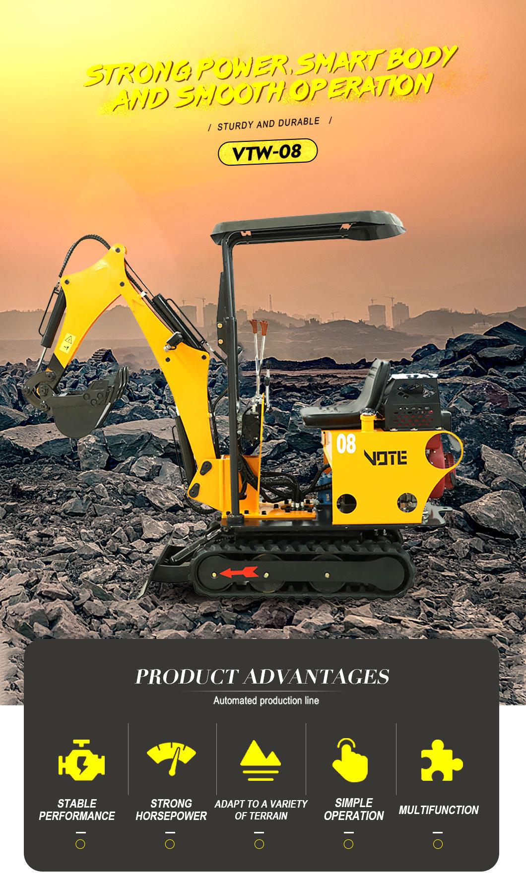 Mini Excavators 800 Kg Hydraulic with Good Price and Parts