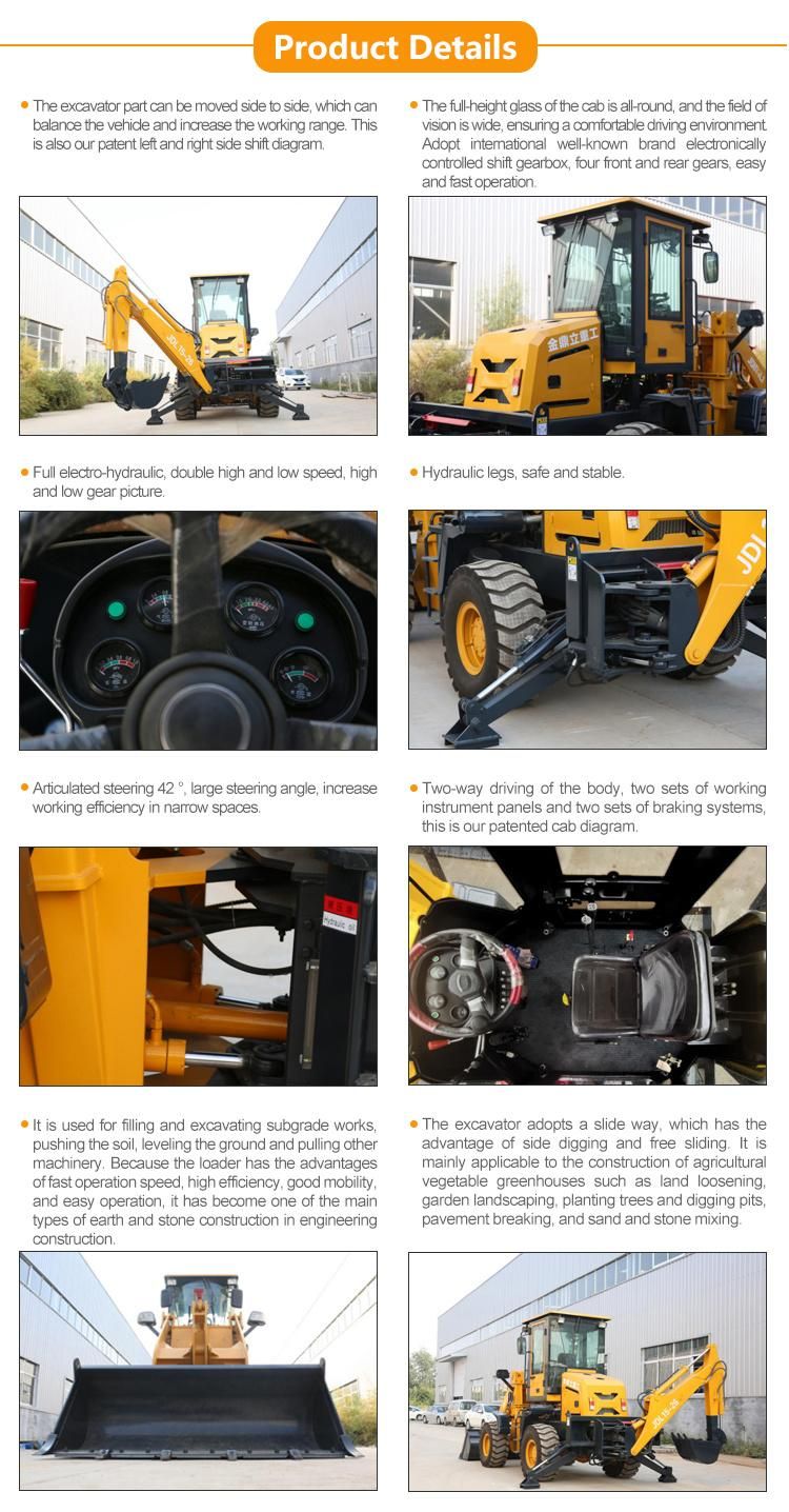 Chinese Cheap Accept Customized Mini Backhoe Loader Wheel Compact Small Loader Backhoe 4X4 with Attachment List Price for Sale