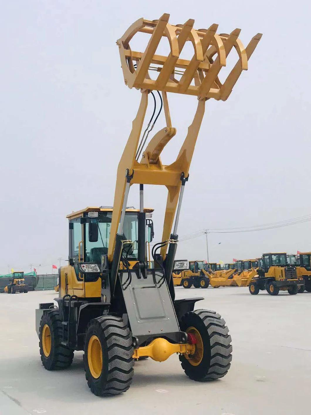 1.1m3 1.1cbm Rated Load 2300kg 5.5 Ton Small Mini Wheel Loader for Wood Log Grabber for Sale Zl38