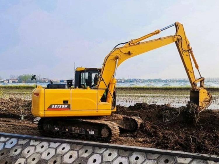 Power Medium Crawler Excavator Towable Digger Backhoe Se215 Mini Bagger