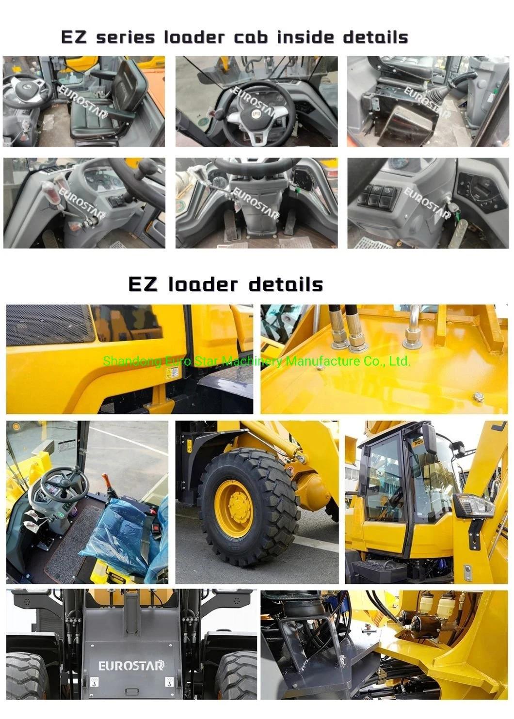 1.6t Compact Hydraulic Multifunctional Construction Machinery Wheel Loader Mini Loader for Construction, Farm and Garden