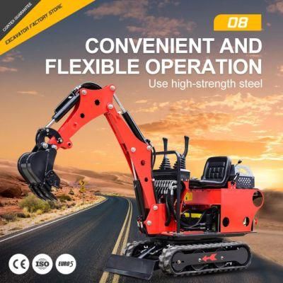 Mini Excavator China Wholesale Compact 0.8 Ton Small Crawler Excavators 1 Ton Mini Digger Machine