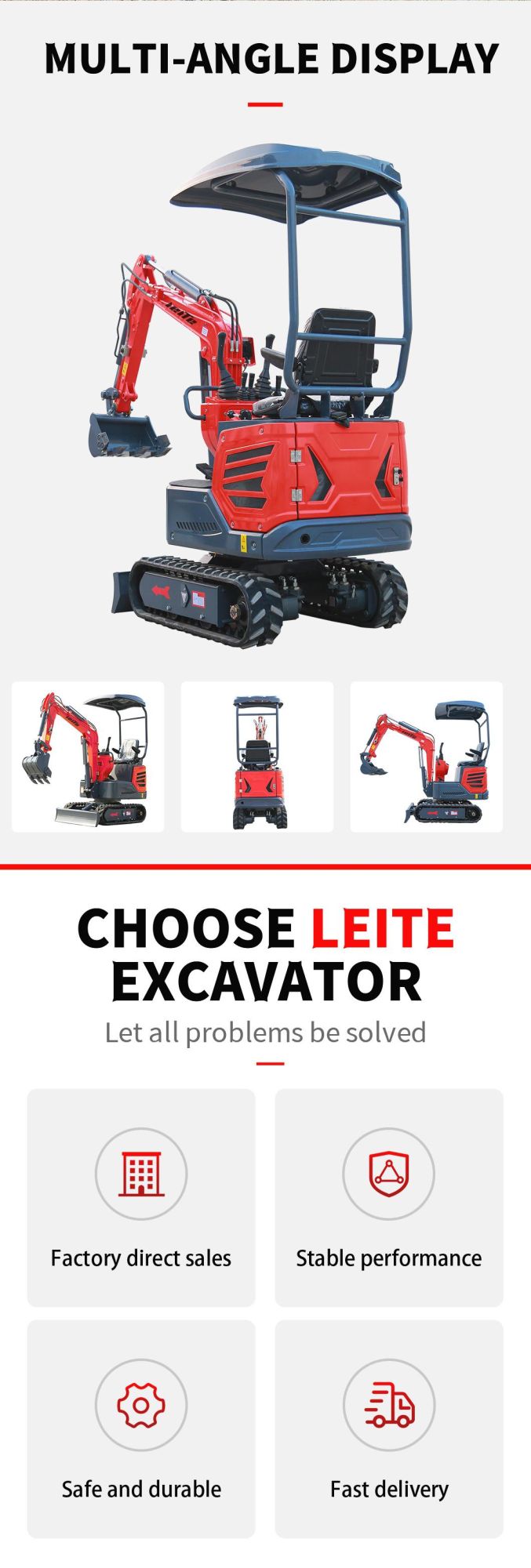 CE Approved Mini Micro Small Crawler Hydraulic Campact Excavators with Minibagger Multifunctional Attachments Digging Machine Compact Excavator
