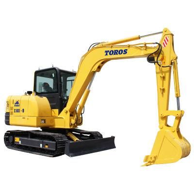 Hot Sale China Toros 6 Ton Backhoe Mini Hydraulic Crawler Excavator/ Te60/CE ISO EPA/ Strong Power for Farm Garden Construction