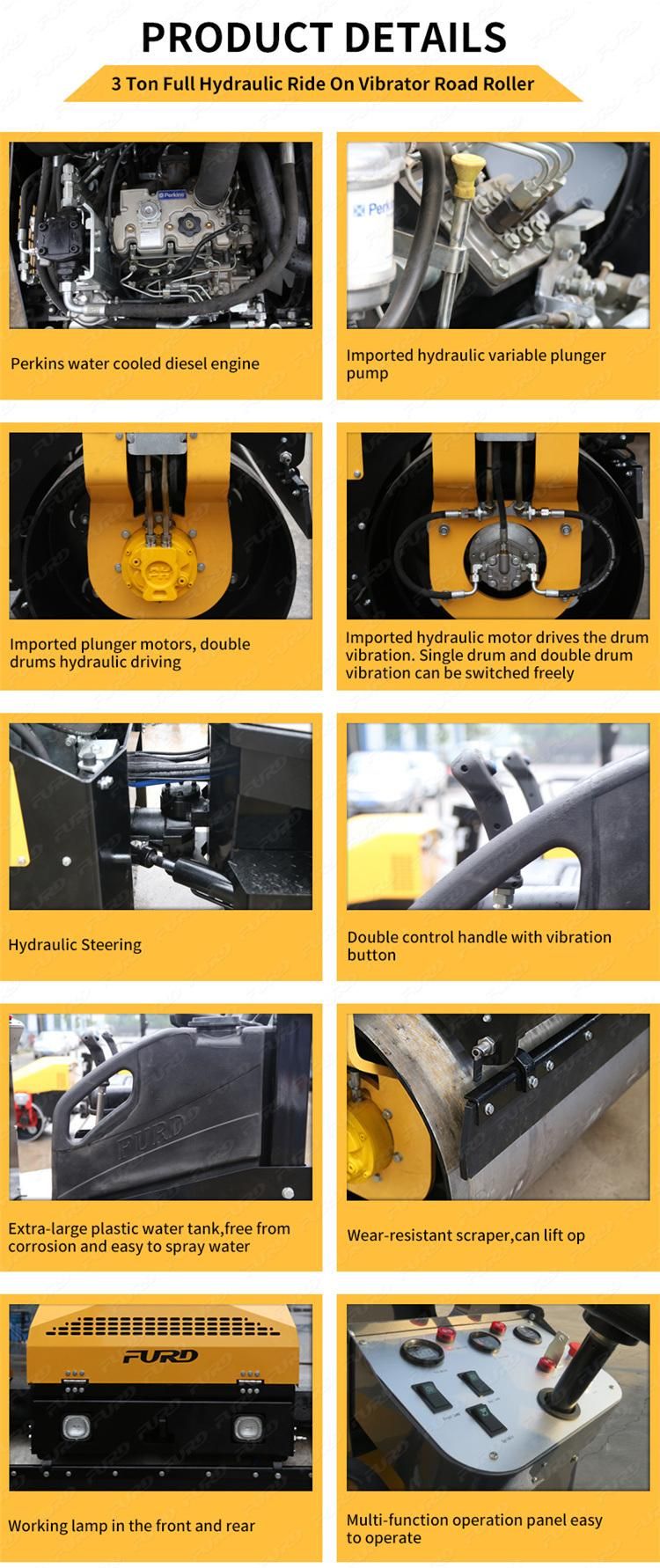 Good Condition Tandem Drum 3 Ton Vibratory Roller Compactor for Sale