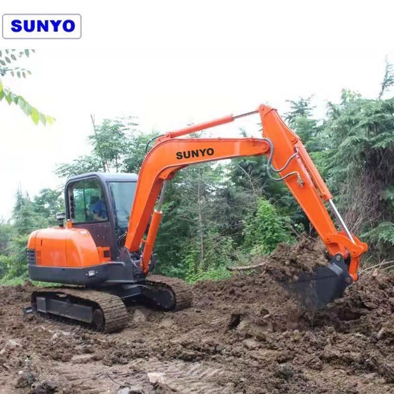 Sunyo Excavator Sy68 Model Mini Excavator Is Hydraulic Crawler Excavator