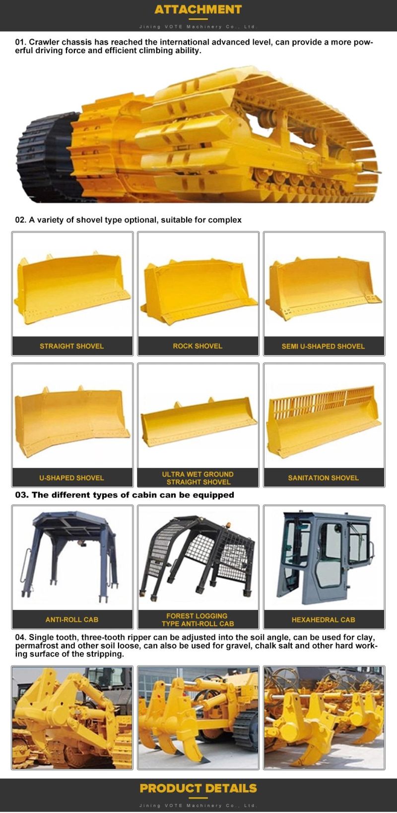 High Quality New Style Bull Dozer with Big Bucket Manufacture Price