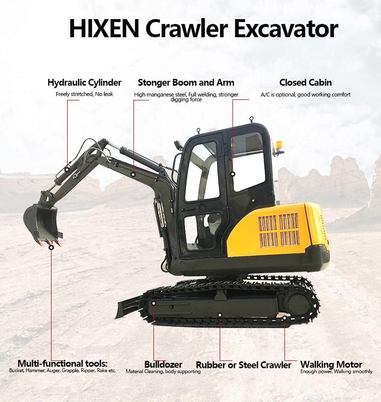 3500kg Micro RC Excavator 34kw Drive Shovel Miniexcavator with Attanchments