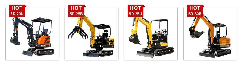 CE ISO 1.8 Ton Hot-Sell Mini Digger, with Hammer, Auger, Grapple for Choice Cheap Rubber Tracked Hydraulic Crawler Small Mini Excavator 5% Discount Price