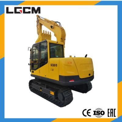 Lgcm Big Road Construction Machine Mining Excavator 8t with Cabin