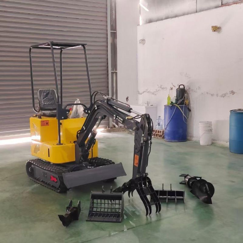 800kg 1 Ton Agricultural Mini Excavator with Rake Accessories