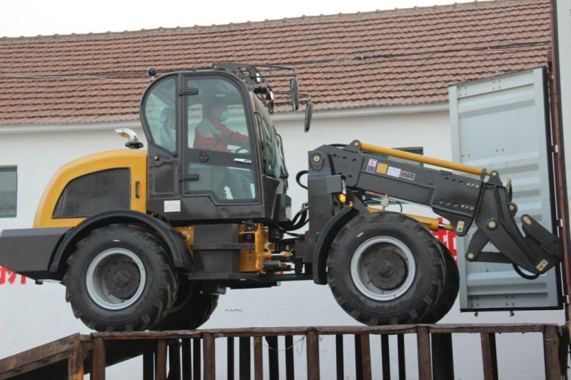 CE Approved Construction Equipment 2 Ton Small Telescopic Boom Loader with Extended Forks for Loader