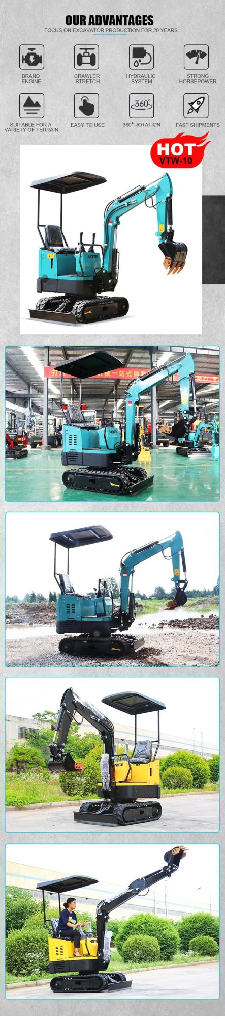 CE/EPA China Wholesale New Excavator with Stock Excavator Mini