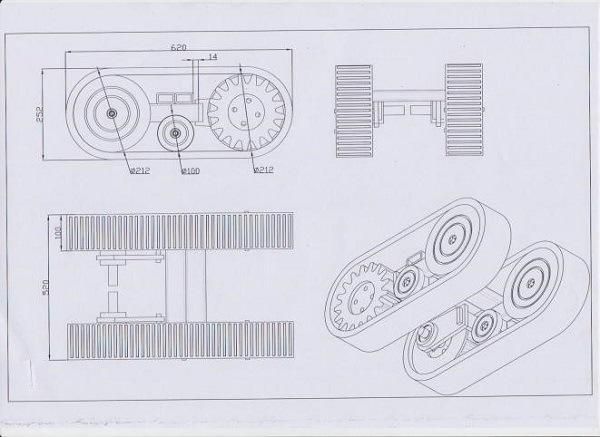 Small Rubber Track Undercarriage/Chasis Dp-Xcl-100 Lawn Mover Platform