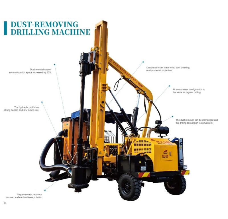 Flexible Moving and Maintenance Highway Guardrail Piling Machine