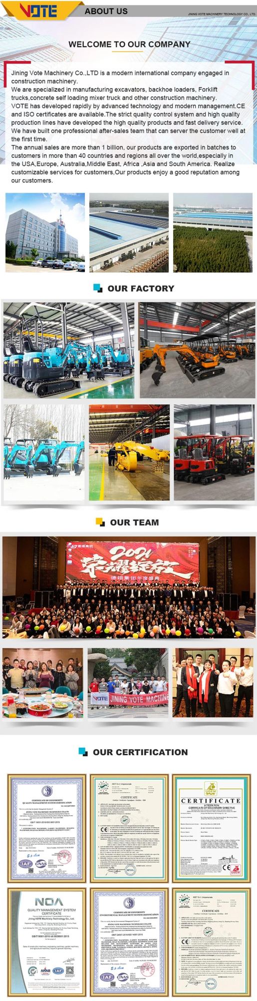 CE/EPA China Wholesale New Excavator with Stock Excavator Mini